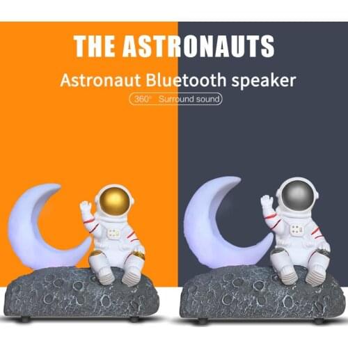 Moon Light Astronaut Wireless Bluetooth Speakers Stereo Sound 3D Surround Bass Support AUX TF FM Radio Cartoon Home Decoration