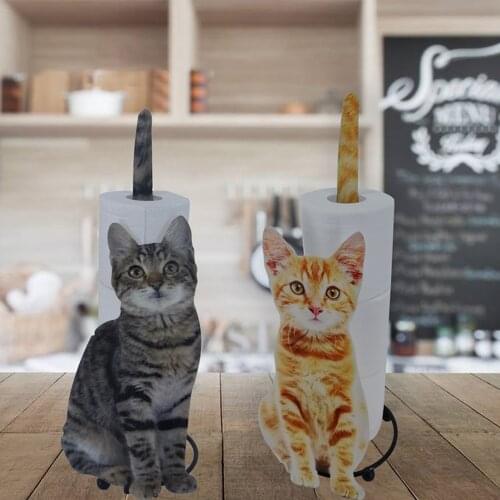 Toilet Paper Towel Holder Cat Shape Bathroom Toilet Paper Storage Rack Gift for Cat Lovers Toilet Roll Holder WC Paper Stand
