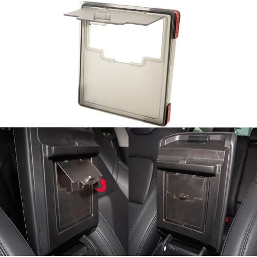 For Tesla model 3 Car Armrest Box Cover Storage Box Hidden Transparent Storage Box Organizer Car Styling