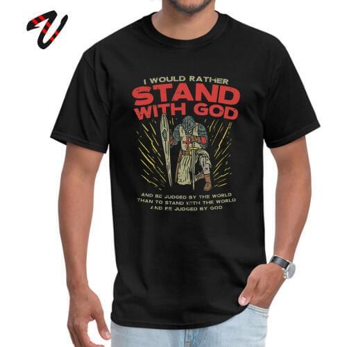Stand With God T-shirt Men Bible Verse T Shirts Jesus Knight Gift Tshirt Letter Tops Warrior Praise The Sun Sweatshirts Vintage