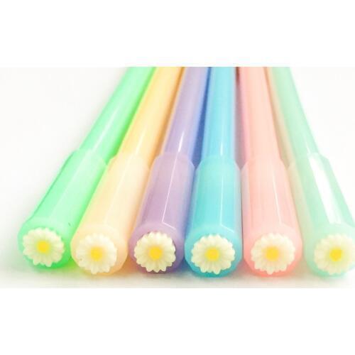 2X Sweet Summer Style Daisy Flower Candy Gel Pen Rollerball Pen School Office Supply Student Stationery 0.5mm