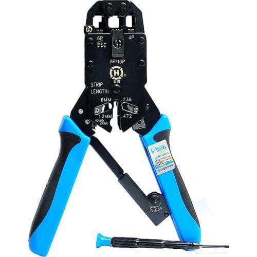 KELUSHI HT-200AR Three cable clamp 10P 8P 6P 4P crystal head pressure stripping crimping pliers cut tool fast shipping