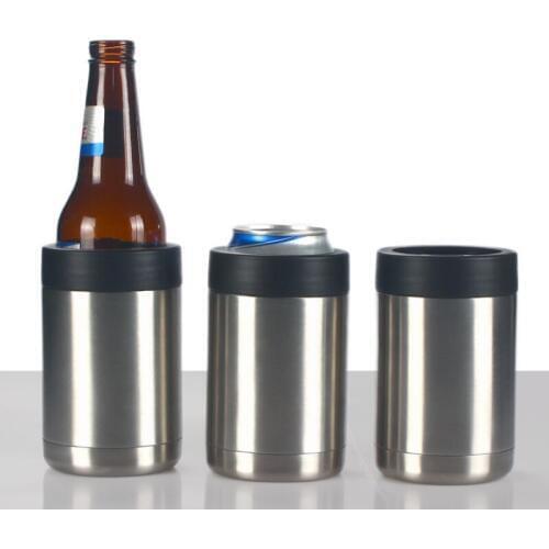 Summer portable 12oz beer can cooler cold insulation outdoor stainless steel beer bottle cooler cup