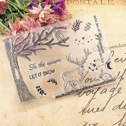Hot selling elk transparent clear stamp / silicone seal roller stamp DIY scrapbook album / card production