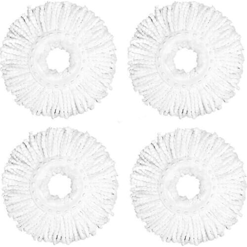 Microfiber Mop Head, 360 Degree Rotating Mop Head, Cotton Yarn Mop Replacement Head, Round Standard Universal Size (Four Packs)