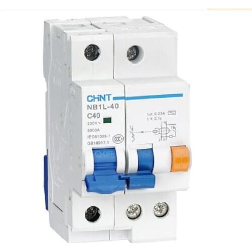 NB1L-40 1P+N C10A 16A 20A 25A 32A 40A C type Residual Current Operated Circuit Breaker