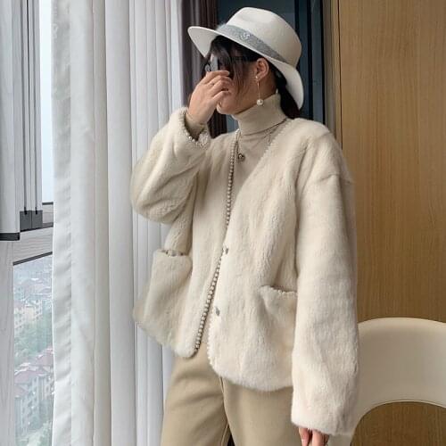 Flying lady 2021 new mink coat womens whole mink short imported mink fur coat young foreign bride