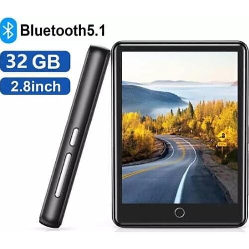 MP3 Player Bluetooth 2.8" Full Touch Screen Portable 32GB Built-in Large Memory HiFi Music Player FM Radio Pedometer Video Playe
