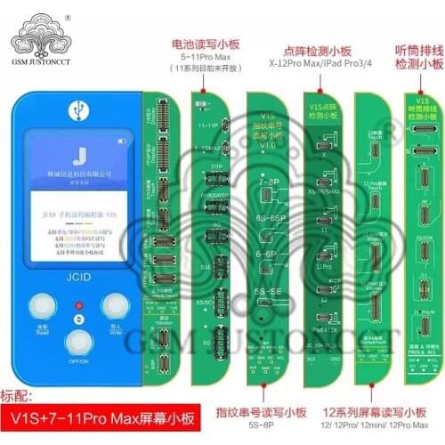 JC V1S for IPHONE 7 8 8P X 11 12 Photosensitive Original Color Touch shock Battery Fingerprint SN Programmer Dot Matrix X-11 max