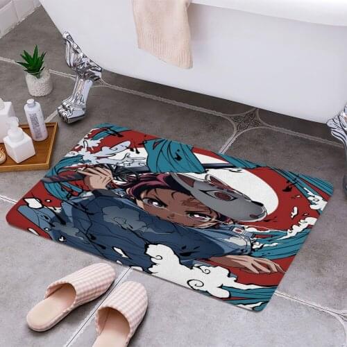 Tanjiro Kamado Anti-slip Doormat Vacuuming Water Absorbing Kitchen Bedroon Bath Floor Mats Home Entrance Home Decora