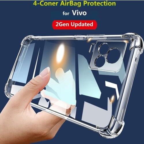 Corner Shocproof Case for Vivo V21e 4G V20 X60 X50 Pro S10 S9 Y72 5G Y73S IQOO Neo5 TPU Clear Cover 2Gen Ultra Transparent Cover