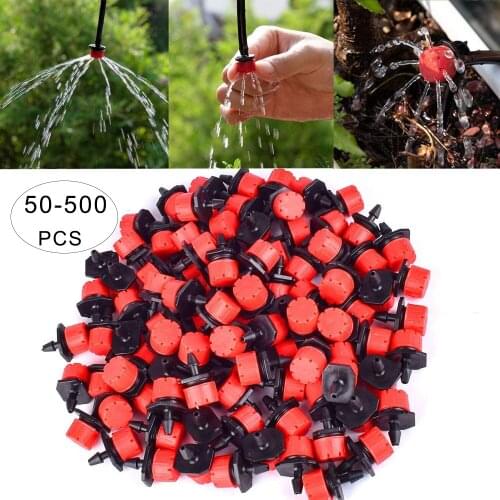 50-800pcs Adjustable Irrigation Drippers Sprinklers 1/4'' Emitter Dripper Micro Drip Irrigation Sprinklers for Watering System