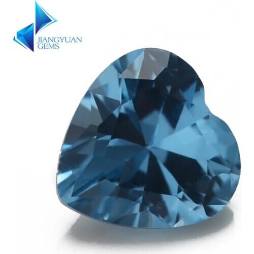 Size 3x3mm~10x10mm 120# Blue Heart Shape Synthetic Spinel Blue Stone For Jewelry