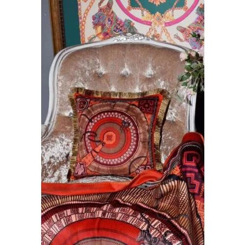 Christmas Wedding Red High-end Quality Cushion Cover Throw Sofa Villa Pillow Case European Luxury Royal Sofa Cover Easy Wash