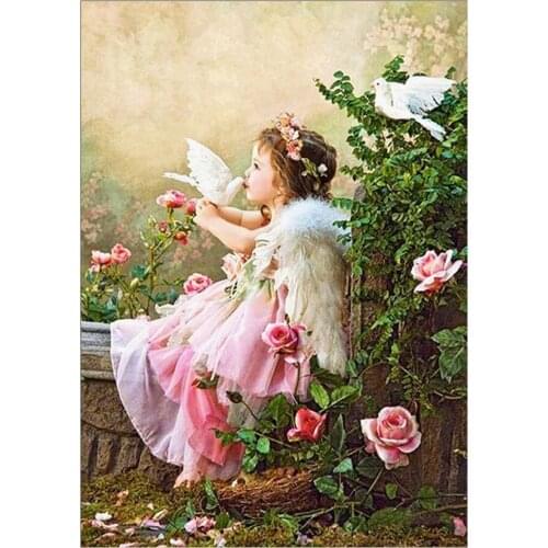 Happy Angel 5D DIY Full Diamond Cross Stitch Diamond Mosaic Home Decoration