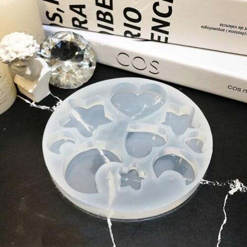 Handmade All Sizes Moon Star Heart Keychain Pendant Resin Casting Molds Moon Star Silicone Molds Jewelry Making Tools