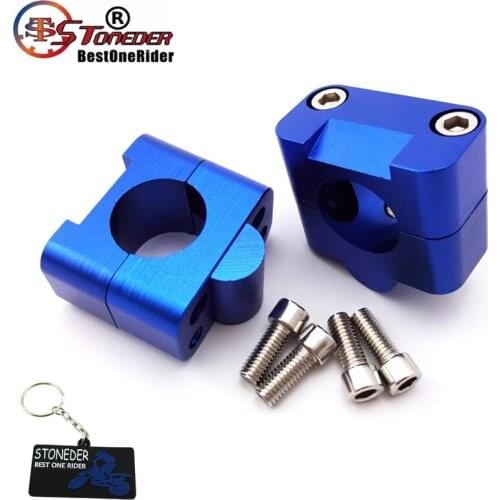 STONEDER Blue Handle Bar Clamp Riser Taper Mount For 1 1/8'' 28mm Handlebar Dirt Bike ATV Motorcycle Motocross Yamaha TTR YZF