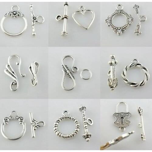 Mixed Styles Toggle Clasp Tibetan Silver DIY Bracelet Necklace Jewelry Findings