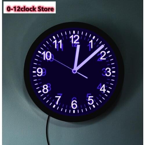 Modern Wall Light Acrylic LED Edge Lit Wall Clock Silent Mechanism Watch with Remote Control Cool Living Room Interior Decor