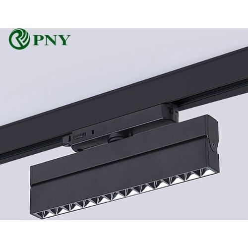 Adjustable Angle LED Track Light Good Quality Aluminum Linear Rail Spotlight 12W 18W 24W Indoor Ceiling Grille Lamp Spot Lights