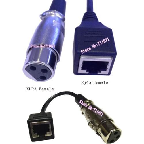 XLR Female Rj45 Female Extension cord XLR network Cable extend lengthen 8P RJ45 CANNON XLR 3 hole Female Cable Line Wire cord