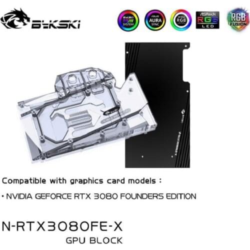 Bykski PC water cooling Radiator GPU cooler video Graphics Card Water Block for NVIDIA RTX3080 N-RTX3080FE-X