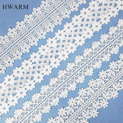 High Quality Water Soluble Lace Fabric Ribbon Diy Wedding Sewing Trim Bar Code Hollow Milk Silk Embroidery Dress Accessories