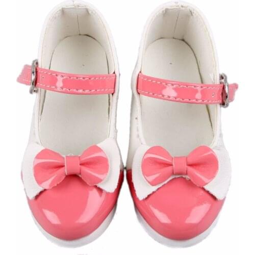 [wamami] 1/4 Rose Red Lace-Up Bowknot Fairlady Leather Shoes For MSD BJD Dollfie
