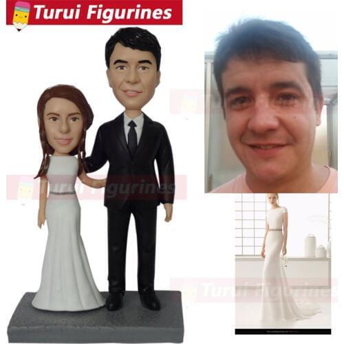 Custom head statue buy bobblehead for wedding cake topper armyman soldier wedding figurines decorations home decor personalized