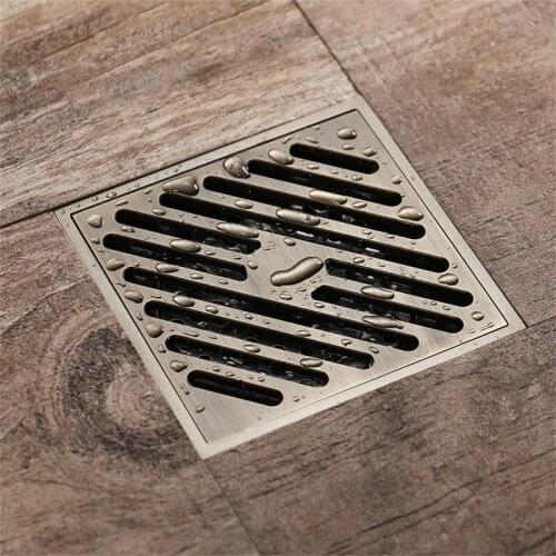 Green bronze floor drain, large flow, anti-odor, insect-proof, anti-reflective, all-copper antique Chinese style classic