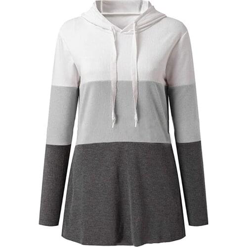 Women Sweetshirts Harajuku Grunge Stripe Splicing Y2k Pullover Winter Long Sleeve Oversized Hoodie Casual Vintage High Street