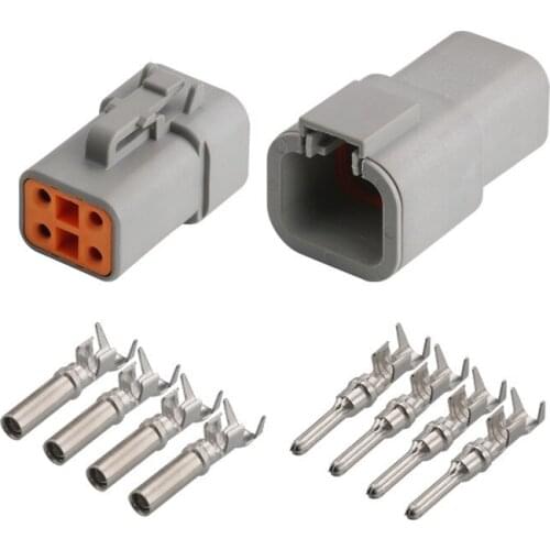 10pcs/lot Deutsch DTP 4 Pin Gray Male Female Waterproof Electrical Auto Connectors Plug DTP06-4S DTP04-4P