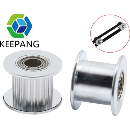 10pcs GT2 Idler Pulley 20 Teeth 16 T Bore 3mm 5mm with bearings 3D Printer Parts for 2GT Timing Belt Width 6mm 10mm H shape