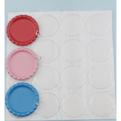 120pcs Mixed 12 Colors Both Side Colored Flattened Bottle Caps &120pcs Clear Epoxy For DIY Hairbow Pendants