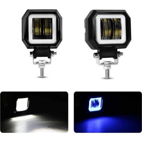 2PCS Work Light LED Fog Driving Running Lights Angel Eye Spot Lighting Off-Road Vehicle for Trucks Car Motorcycles