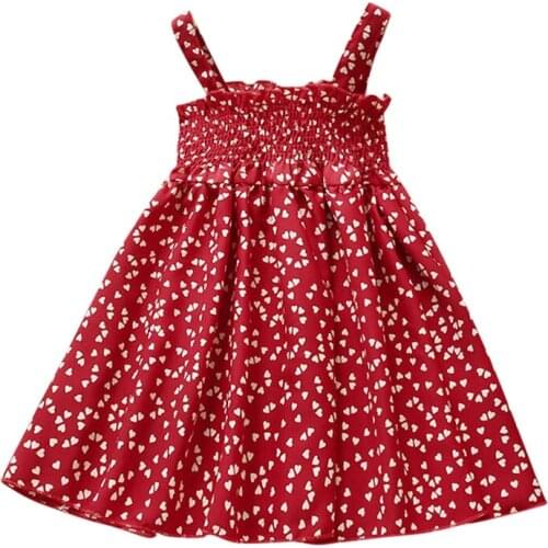 2021 Summer Girls Short-sleeved Printed Dress Suspender Princess Dress Baby Princess Dress