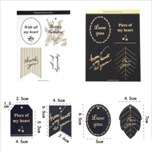40pcs handmade DIY hang tag with bronzing printed for cake packing/party decorative/festival/box/garment clothes card accessory