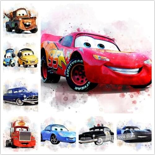 Disney 5D Diamond Embroidery Cartoon Cars DIY Diamond Painting For Kids Crystal Round Diamond Rhinestones Mosaic Crafts Gift