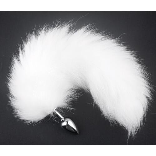 Fanala Drop Shipping White Fox Tail Anal Plug Tail Butt Plug Sex Toy Anal Insert Stopper Adult Products