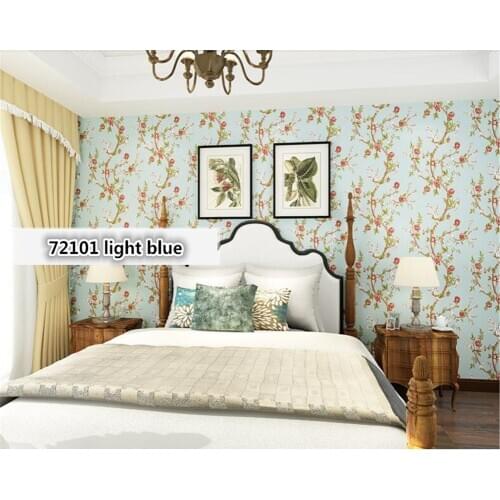 Beibehang Retro American village idyllic pure paper bedroom bedside living room background plum papel de parede 3d wallpaper