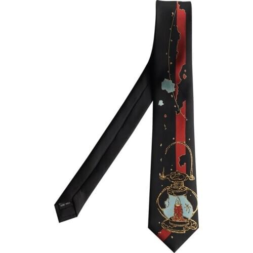 Free Shipping New Male mens Original design printed tie female student gift necktie Thinkers embroidery oil lamp candle
