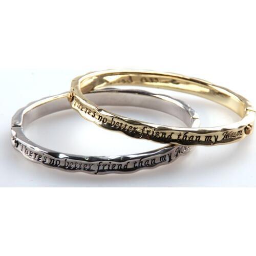 Free shipping New high quality "there is no better friend than my mon" alloy Letter bracelet Bangle for Women mothers day