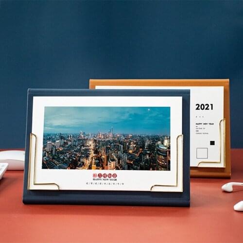 Business Calendar 2021 Custom Business Logo Simple Leather Insurance Advertising Photo Day