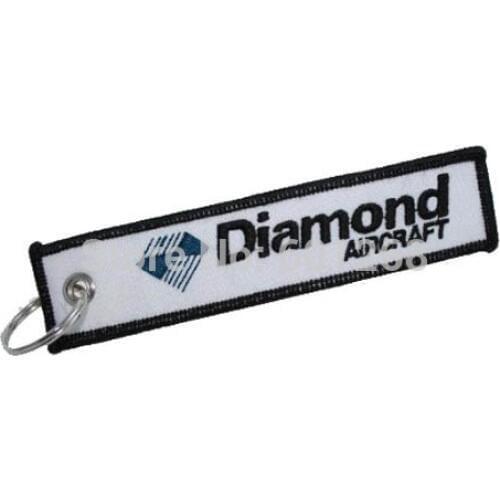 Diamond Aircraft Pilot Aviation Embroidery Keychain Personalized Keychains 12.5 x 2.5cm Twill with Metal Ring Custom MOQ50pcs