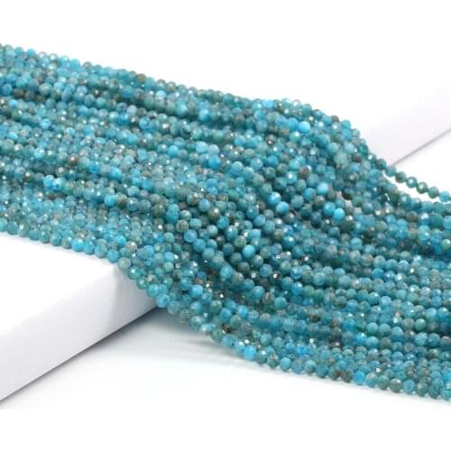 Natural Stone Beads Round Shape Apatite Section Small Loose Spacer Beaded for Jewelry Making Necklace DIY Bracelet Accessories