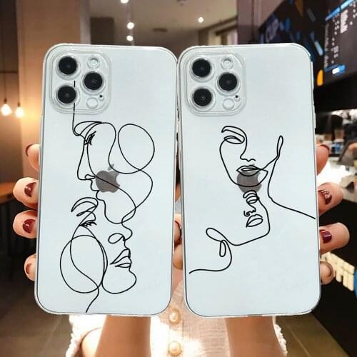 Abstract Art Line Fundas For iPhone 11 Pro Max Case Soft TPU Cover For iPhone 12 11 12pro XS XR X 6S 7 8 Plus SE 2020 Cases Capa