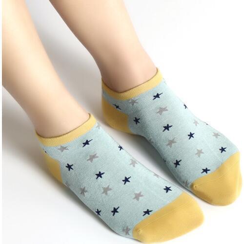 DONG AI Cute Art Socks Korean Comfortable Jacquard Star Pattern Ankle Socks Happy Designer Harajuku Funny Meias