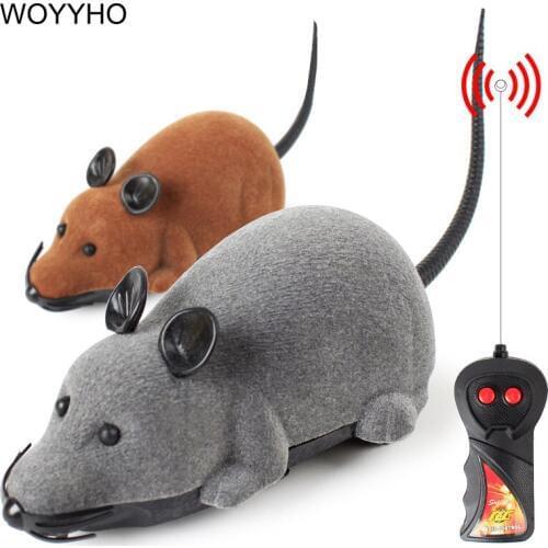 3 Colors RC Electronic Mice Cat Toys Wireless Remote ControlSimulation Plush Mouse Funny Interactive Rat Toy For Pet Kitten Cats