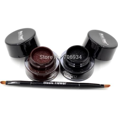 Gel Eyeliner eye liner Cushion Black&Brown With Brush 12pcs 2color Soft Smoooth Fashion Eye Make Up Waterproof 3029