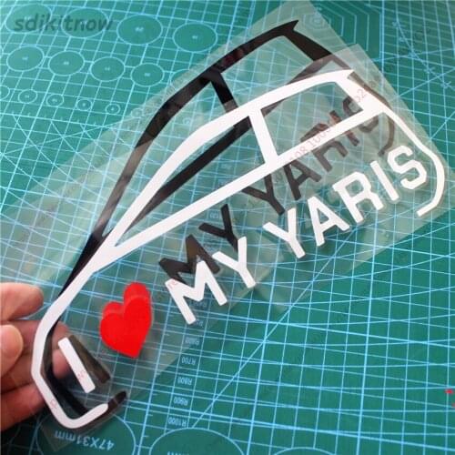 I love my car Decal Funny Creative Sticker Auto Styling Door Window Decoration For TOYOTA YARIS 2007 2018 2008 2015 accessories